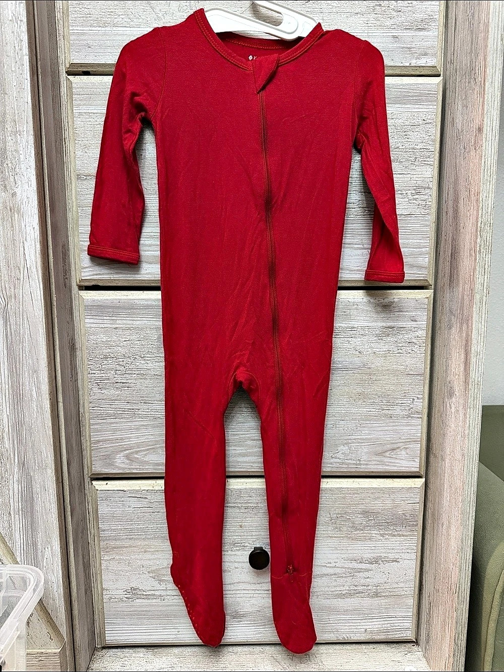 Kyte Baby Zippered Footie in Cardinal Red Baby 18-24M